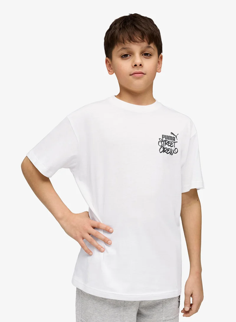 بوما تيشيرت برسومات شبابي مريح مستوحى من التسعينات